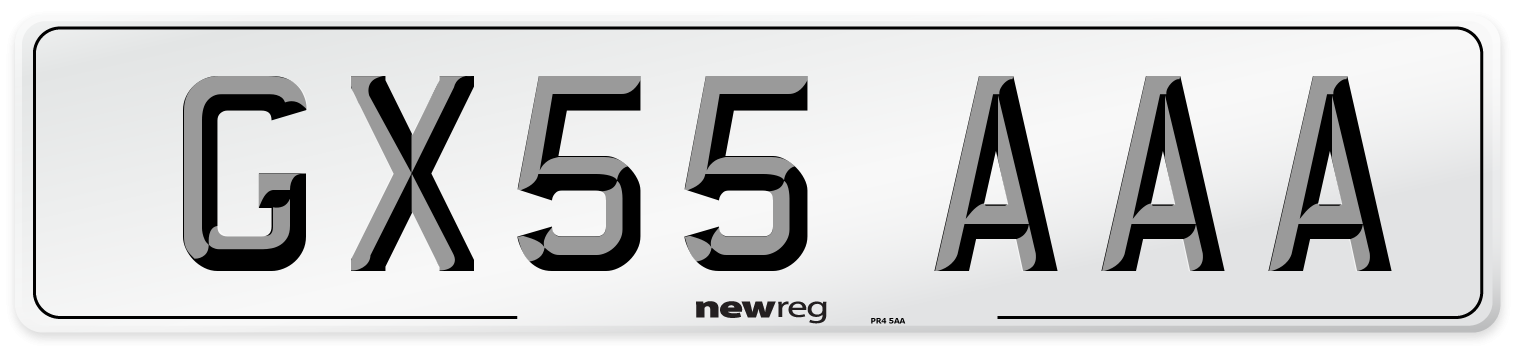GX55 AAA Number Plate from New Reg